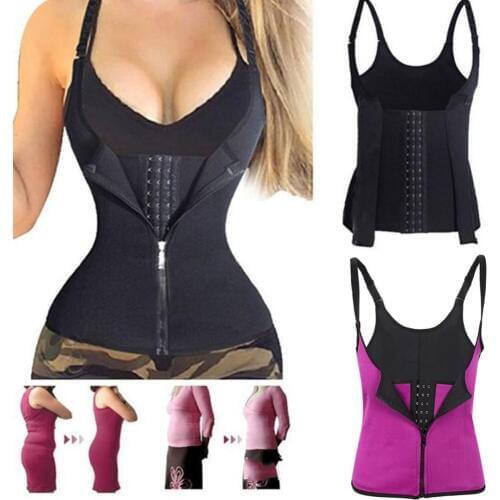 Shaper Waist Trainer Vest Corset Women Cincher Zipper Hook Body Shaper Cincher Tummy Control Slimming Underwear Push Up Shirt