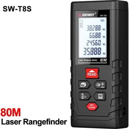 SNDWAY laser rangefinder distance meter 100/80/60/40M laser tape range finder build measure digital ruler trena test tool SNDWAY