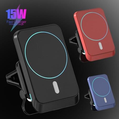 Magnetic Wireless Car Charger Mobile Phone Fast Charging Car Mount Air Vent Phone Stand For iPhone 12 Pro Max Xiaomi 11 9 Huawei