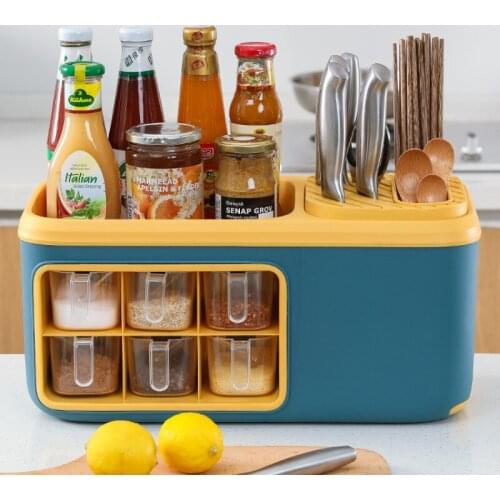 Multifunctional Seasoning Bottle Storage Box Rack Knife Holder Chopstick Holder Condiment Rack Kitchen Seasoning Storage Rack