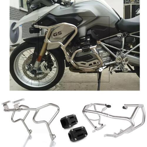 Motorcycle Highway Engine Guard Crash Bar Bumper Frame Protection For BMW R1200GS R 1200GS 1200 GS LC 2013 2014 2015 2016 Silver