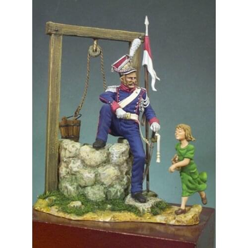 Unpainted Kit 1/ 32 54mm Polish Lancer 54mm Historical Uncolor Figure Resin Kit model