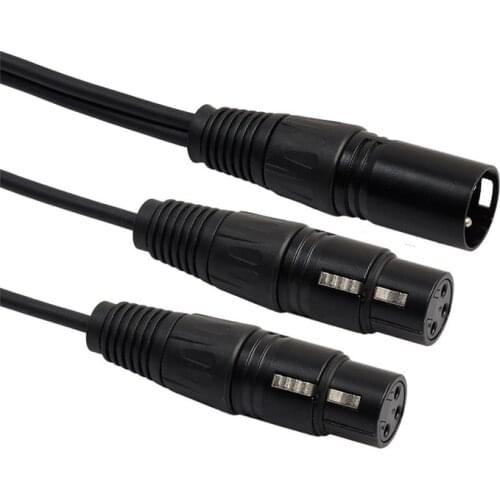 New 3Pin XLR 1 Male To 2 Female Audio Extension Cable Microphone Y Audio Splitter Cord Line for Mixer Recorder
