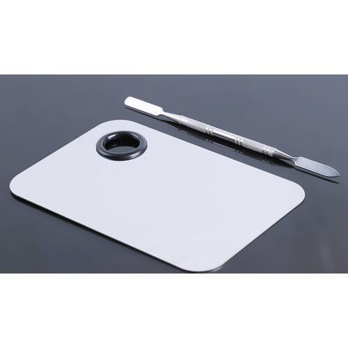 Makeup Palette Multifunctional Eyeshadow Nail Polish Color Mixing Stainless Steel Palette Plate Manicure Make Up Tools 14.9*10cm
