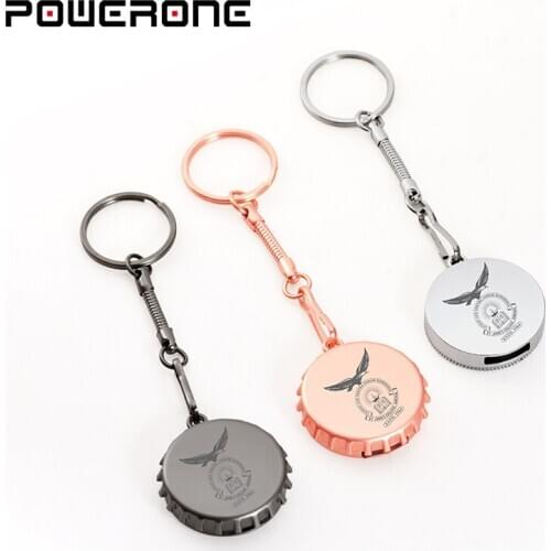 POWERONE USB 2.0 Flash Drive Data Storage mini metal water proof bottle cap 4GB 8GB 16GB 32GB 64GB custom logo creative gifts