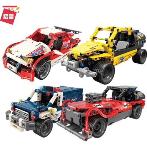 Enlighten Blocks Pull Back Speed Creative Cool Sports Car City Champion Racer Car Model Building Bricks Toy For Kids Boy Friends
