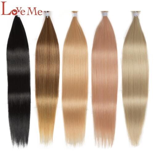 LOVE ME Long Straight Hair Bundles 100G Brown Synthetic Hair Weave Bundles Hair Extensions High Temperature Fiber free shipping