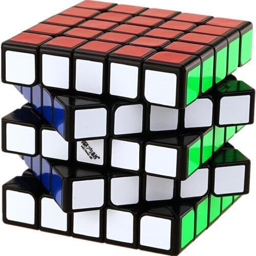 Qiyi Wushuang 5x5x5 Magic Cube Speed Puzzle 5x5 Competition Cubes Toys WCA Championsh Square plastic Black Strickerless