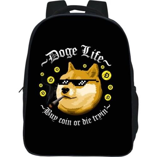 Dogecoin Backpack Children Bags Unisex Travel Fashion Backpack Students Teenager Boys Girls School Bags Cartoons Mochila