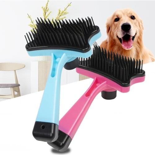 Self Cleaning Grooming Plastic Brush Pet Dog Cat Slicker Comb Hair Trimmer Fur Shedding Health And Safety No Static Electricity