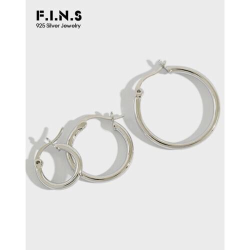 F.I.N.S Small Hoop Earrings 925 Sterling Silver Simple Geometric Round Earrings Prevent Allergy Circle Earring Fashion Jewelry