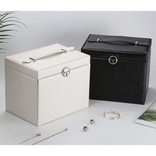 26.5*23*19.8cm Spot Large-Capacity Jewlery Box Five-Layer Leather Makeup Storage Box Jewelry Multi-Layer Ornament Storage Box