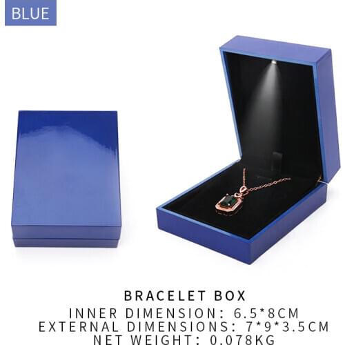 Led Blue Women Necklace Display Jewelry Box For Earring Wedding Ring Bracelet Cases Jewellery Holder 7 Colors Available Portable