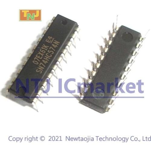10 PCS SN74HC574N DIP-20 74HC574N 74HC574 Octal Edge-Triggered D-Type Flip-Flops With 3-State Outputs 20-PDIP Chip IC