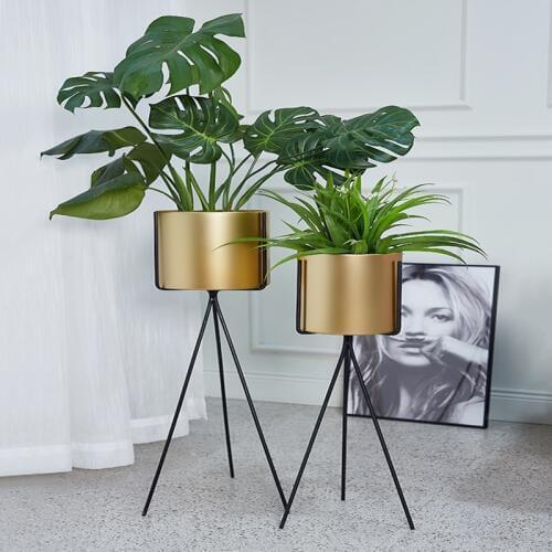 Nordic Simple Wrought Iron Floor-standing Living Room Flower Pot Plant Frame Green Flower Shelf Creative Decorative Green Plant
