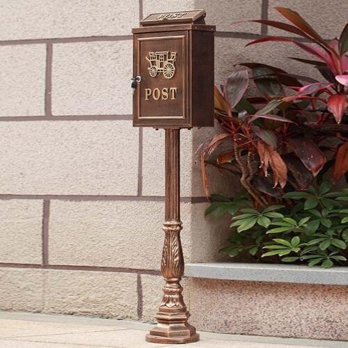High quality stand alone cast aluminum decorative mail boxes outdoor maibox aluminum letter box for home decor