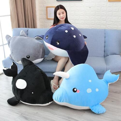 Fat Funny Shark Plush Toy Soft Cartoon Sea Animal Whale Stuffed Doll Chair Sofa Bed Pillow Cushion Kid Boy Birthday Gift