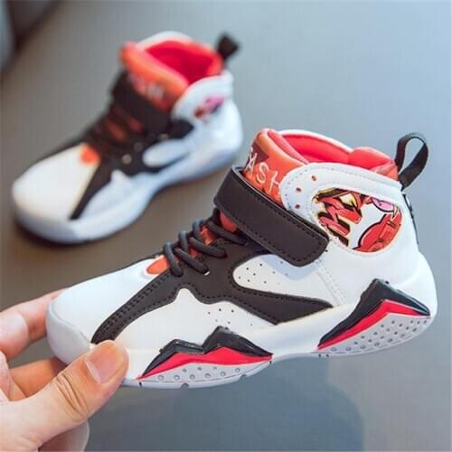 High-Top Sneakers for Boys Casual Sports Running Shoes Childrens basketball shoes Kids Girls Light Soft Sole Breathable White