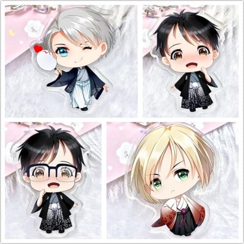 YURI!!! on ICE Anime Acrylic Key Chains Cartoon Keyring Car Keychain Pendant Toys Keyholder Unisex Gift NEW