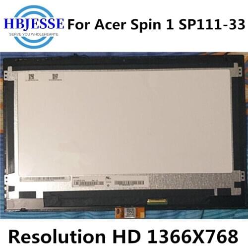 Test well 11.6 inch notebook touch assembly LCD SCREEN for Acer spin 1 sp111-33 HD 1366X768 display digitizer panel 30pin
