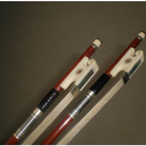 2 PCs High Quality Strong Balanced Brazilwood Violin bow Ox Frog White bow hair