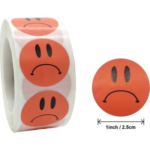 500pcs/roll Car Laptop Phone Stickers Smiling Face Portrait Sticker Toys for Children Kids Reward Motivational Teacher Stickers