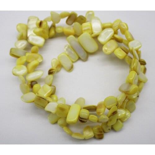 9-16 mm Irregular yellow Colorful Natural Shell Side Hole Beads For Jewelry Making DIY Necklace Bracelet Strand 34