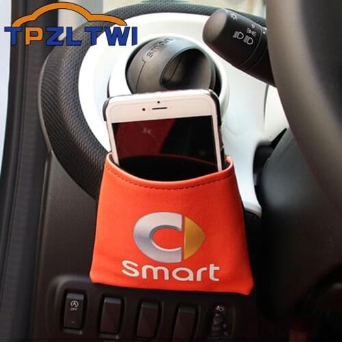 Car Outlet Vent Tidy Storage Bag Leather Coin Bag Case Pocket Organizer Hanging Holder For Smart Fortwo Forfour 451 453 450 454