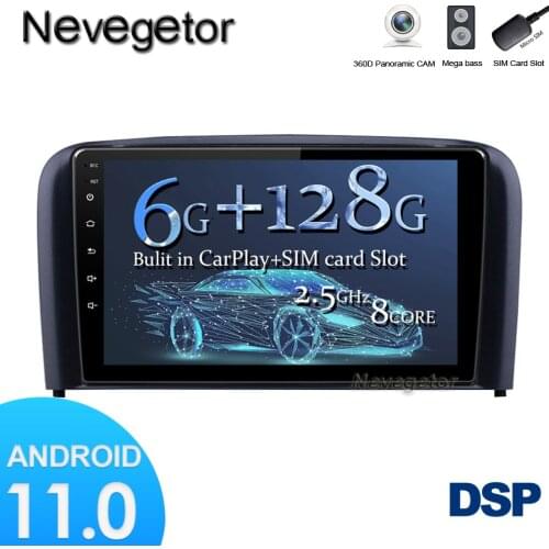 6G+128G 2din Android 11 Car Radio GPS RDS DSP multimedia player For Volvo S80 2004 2005 2006 Car stereo CarPlay NO DVD