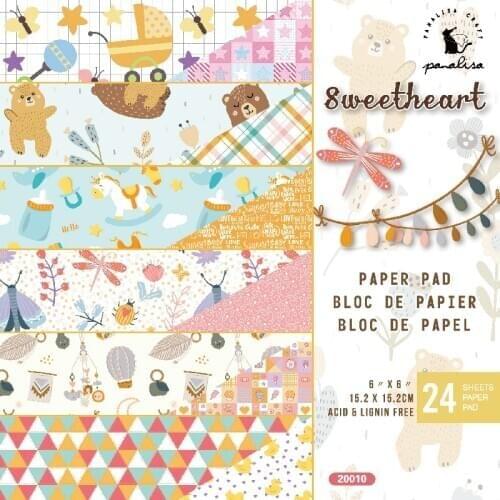 Panalisacraft 24 sheets 6"X6" baby patterned paper pad Scrapbooking paper pack handmade craft paper craft Background pad card