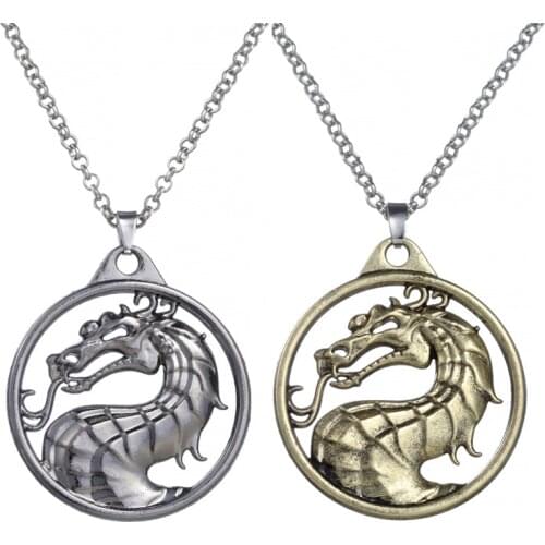 New Fashion Dragon Pendant Necklaces Keychains For Women Men Gold Color Vintage Choker Necklace Mascot Ornaments Jewelry Gift