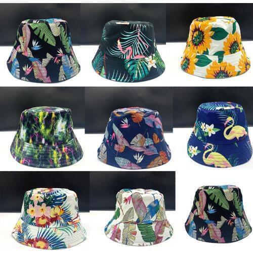 2020 Women Hat Caps Summer Men Bucket Hat Holiday Beach Outdoor Flat Cap Male Floral Sun Hat Fishing Hats Hip Hop Panama Cap
