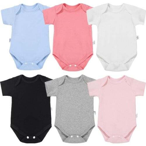 Summer Newborn Baby Clothing Unisex Bodysuit Girls Jumpsuit Pure Cotton Short Sleeve Sets For Babies Boy Climbing Clothes 0-18m