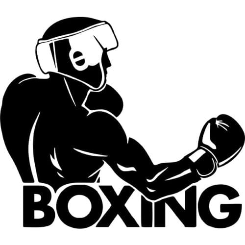 MIGNATIS - Boxing Text and Boxing Man Sticker Paste Mural Art Decal For Car Window Loptop Decoration Vinyl Stickers Waterproof S