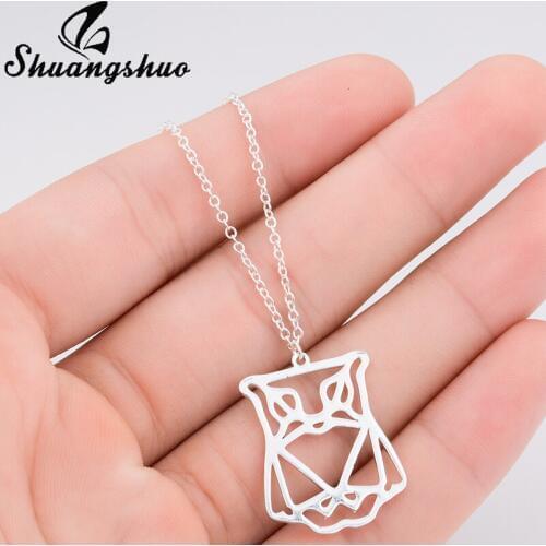 Shuangshuo Boho Fashion Jewelry Origami Owl Necklace Women Necklaces & Pendants Animal Necklace Owl Statement Necklace collier