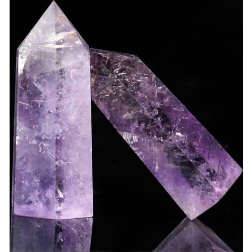Natural Fantasy Amethyst Single-pointed Column Degaussing Energy Column Crystal Lamp Decor Crystal Seven-star Array Decor Crafts