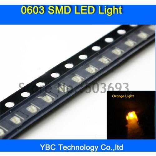 Wholesale 1000pcs/lot Orange Color Brand New 0603 LED SMD Ultra Bright Diode