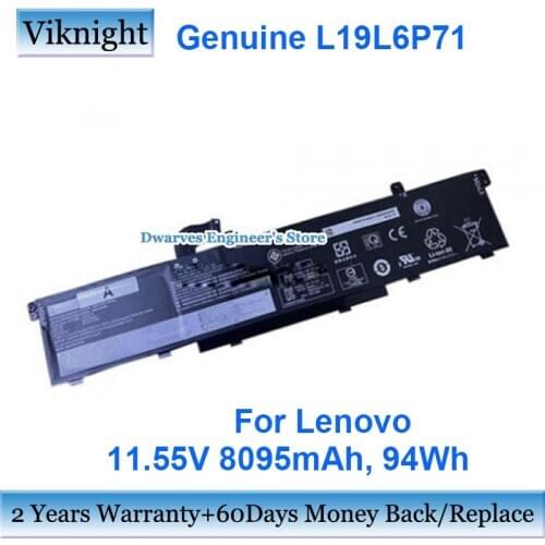 Genuine L19L6P71 Battery For Lenovo Thinkpad P15 SB10T83201 5B10W13958 Li-ion Rechargeable Laptop Batteries 11.55v 94Wh 8095mah