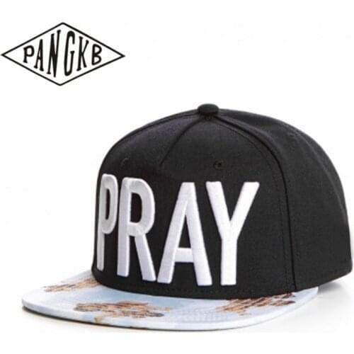 PANGKB Brand pray CAP black hip hop snapback hat angel of music party for men women adult outdoor casual sun baseball cap bone
