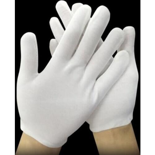 1 Pairs White Cotton Gloves Men Women Work Dance Etiquette Waiters Performance Dancing Show Games Gymnastics Flag Gloves
