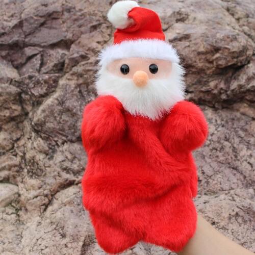 Christmas gift 30cm Plush hand puppet toys large spot animal shaped plush toy Santa Claus Dolls plush puppet wholesale