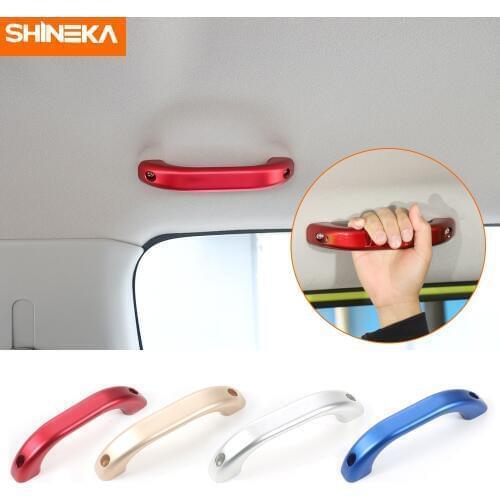 SHINEKA Armrests For Suzuki Jimny Aluminium Alloy Car Top Roof Grab Handle Decoration Cover For Suzuki Jimny 2019+ Car Styling