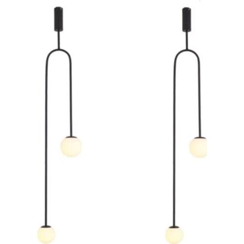 Italy Post Modern Simplicity Iron Line Pendant Lamp Frosted Glass Lampshade LED Light Bedroom Beside Lamp Living Room Home Decor