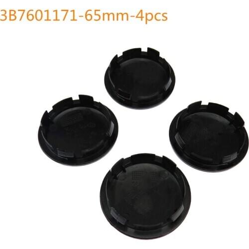 SCJYRXS 4Pcs 65mm Black Car Wheel Center Caps Hub Cover Logo Emblem Badge For Beetle Golf Bora Polo UP! 3B7601171 3B7 601 171