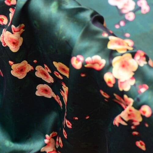 Silk Crepe Jcquard Fabric Special 100% Pure Silk Jacquard for Vintage Clothes Qipao B196