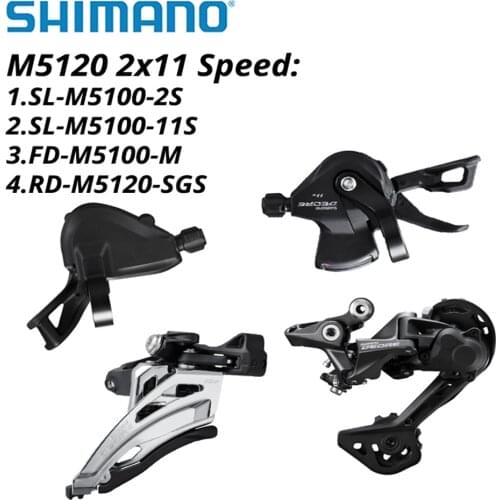 SHIMANO DEORE M5100 M5120 Shifter Lever 2x11S Right Left Pair 10v RD M5120 SGS REAR DERAILLEUR SL M5100 Front swith FD-M5100-M