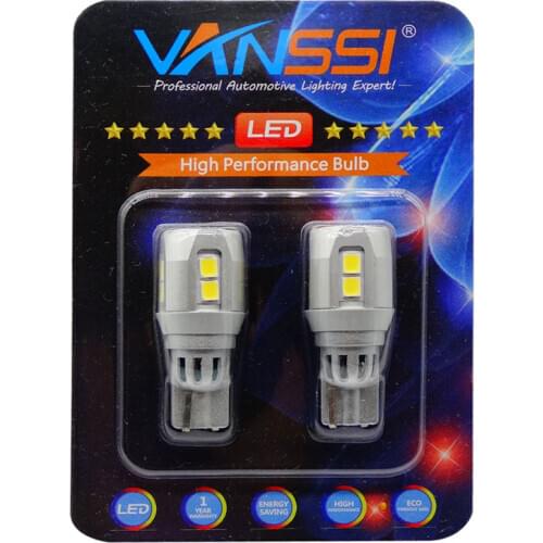 VANSSI High Performance 1:1 Design W16W 921 912 T15 LED Backup Reverse Light Bulbs 194 168 2825 W5W T10 Brgiht White LED Bulbs