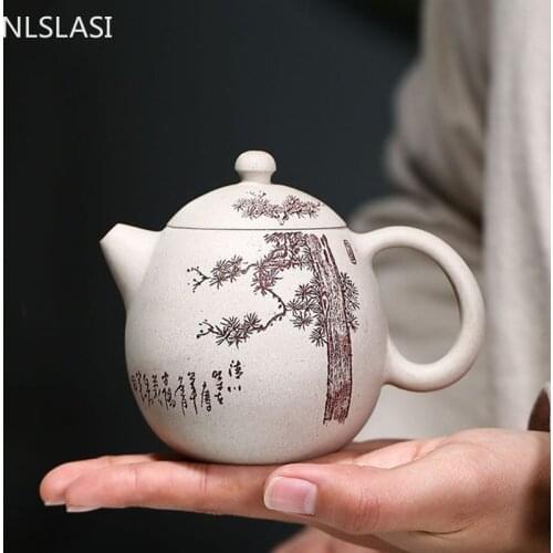 Yixing High-end Tea Pot Handmade Dragon Egg Shape Purple Clay Teapot Beauty Kettle Chinese Tea Ceremony Collection Gifts 220ml
