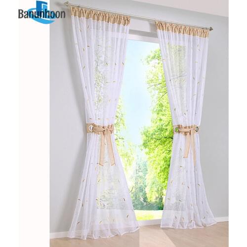 New High-density Yarn Curtains Embroidery Window Screens Tulle For Bedroom Living Room Sheer Eyelets Curtain