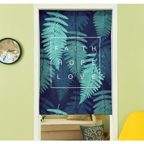 Green plant bamboo Door Curtain Linen Tapestry leaves Children Study Bedroom Home Decor Bedroom Kitchen Curtain